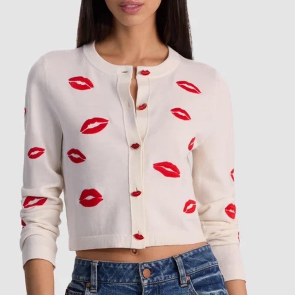 Alice + Olivia Daroda Lip Cardigan - Picture 2 of 12